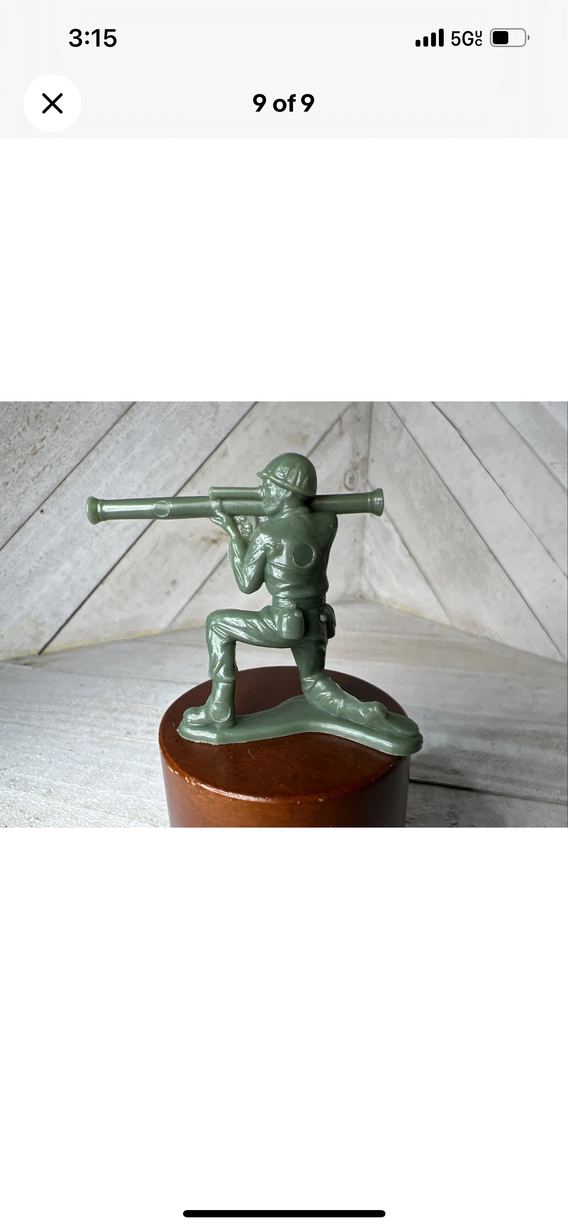 Custom Painted Army Man with Bazooka & Ceramic Resin Battle Wall Diorama